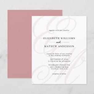 Budget Elegant Script  Dusty Pink Monogram Wedding