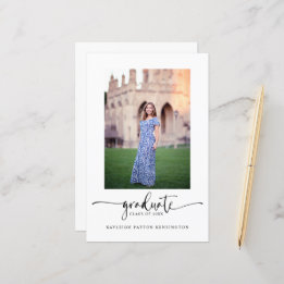 Budget Elegant Script Graduation Announcement