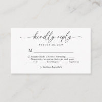 Budget Elegant Script Menu Choice Wedding Rsvp