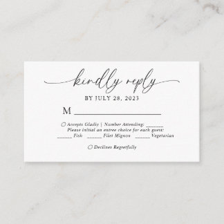 Budget Elegant Script Menu Choice Wedding Rsvp