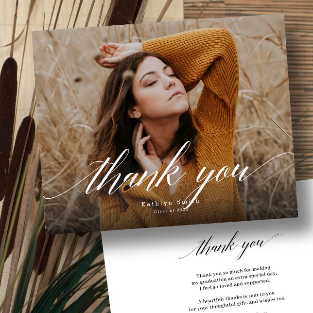 BUDGET Elegant Script Modern Photo Thank You Flyer (Creator Uploaded)