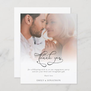 Budget Elegant Script Photo Engagement Thank You