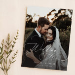 Budget Elegant Script Photo Wedding Invites<br><div class="desc">Embrace affordable timeless elegance with our Budget Elegant Script Photo Wedding Invites. Featuring a wedding invitation featuring soft,  romantic beach sunset theme and elegant script.</div>
