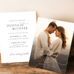 Budget Elegant Script Sunset Photo Wedding Invites<br><div class="desc">Embrace affordable timeless elegance with our Budget Elegant Script Sunset Photo Wedding Invites. Featuring a wedding invitation featuring soft,  romantic beach sunset theme and elegant script.</div>