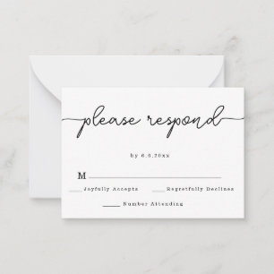 Budget Elegant Script Wedding Response RSVP Card