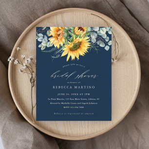 Budget Elegant Sunflower Bridal Shower Invitation