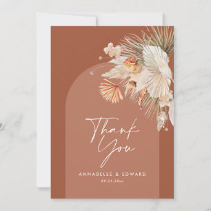 budget elegant terracotta wedding thank you invitation