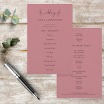 Budget Elegant Text Dusty Rose Wedding Program<br><div class="desc">Budget Elegant Text Dusty Rose Wedding Program. Size 5.5” x 8.5” at a budget price, An elegant typographical design in black and white for your wedding programs. The main header is in a stylish set script and the rest of the text you can easily personalise. You can change the text...</div>