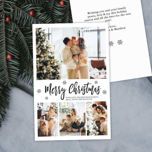 Budget Élégant Typographie Collage Carte de Noël (Créateur téléchargé)