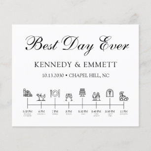 Budget Elegant Wedding Day Timeline Program