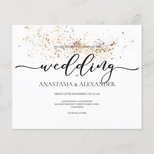 BUDGET/Elegant wedding invitation. Invitation Flyer (Front)
