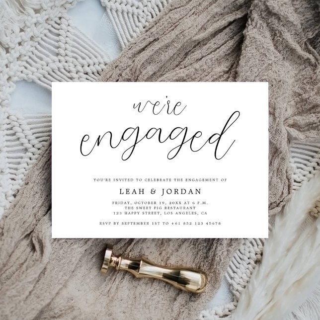 Budget Elegant We're Engaged Engagement Party (Creator Uploaded)