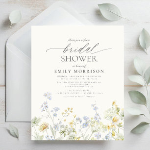 Budget Elegant Wildflower Bridal Shower Invitation