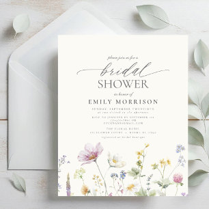 Budget Elegant Wildflower Bridal Shower Invitation