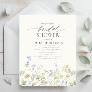 Budget Elegant Wildflower Bridal Shower Invitation