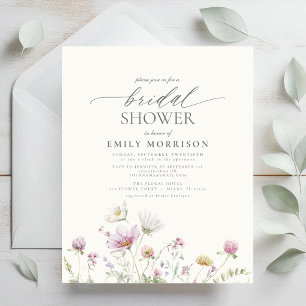 Budget Elegant Wildflower Bridal Shower Invitation