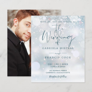 Budget Elegant Winter Wonderland Photo Wedding