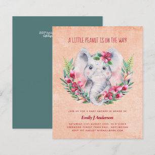 BUDGET Elephant Baby Shower Invite Safari