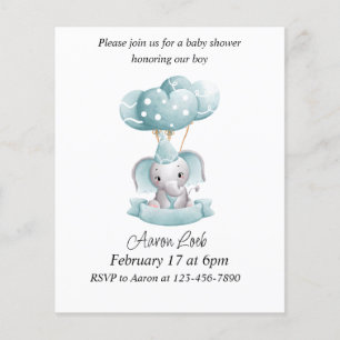 Budget Elephant Blue Baby Boy Shower