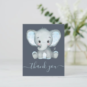 BUDGET Elephant Boy Baby shower Carte de remerciem
