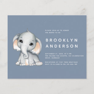 BUDGET Elephant Simple Baby Shower