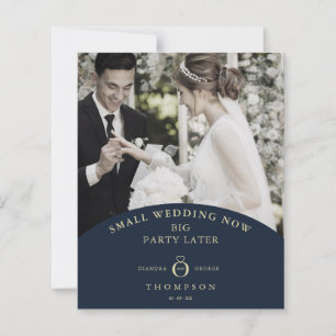 Budget Elopement Navy Elegant Golden Photo