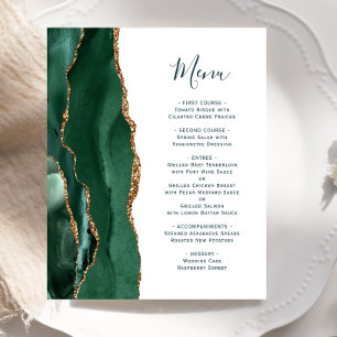 Budget Emerald Gold Agate Green Script Wedding