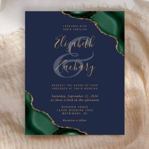 Budget Emerald Green Agate Corners Navy Wedding