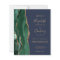 Budget Emerald Green Agate Navy Wedding Invitation