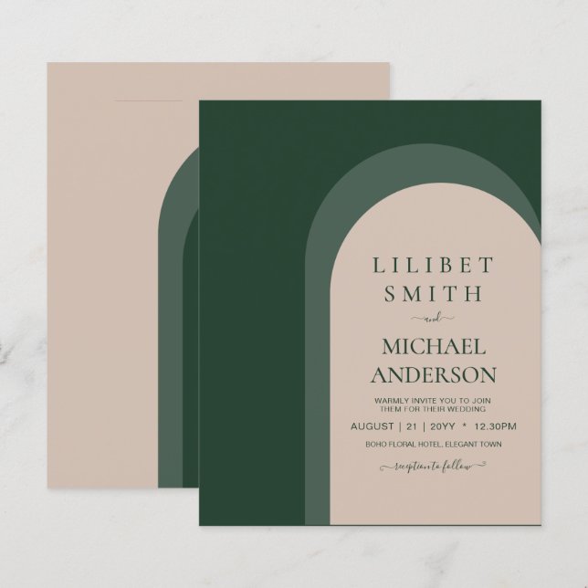 BUDGET Emerald Green Bold Wedding (Front/Back)