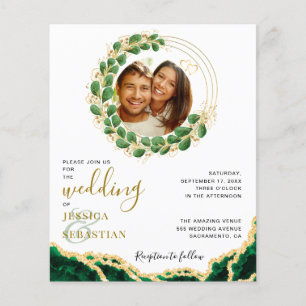 Budget Emerald Green Eucalyptus Agate Wedding