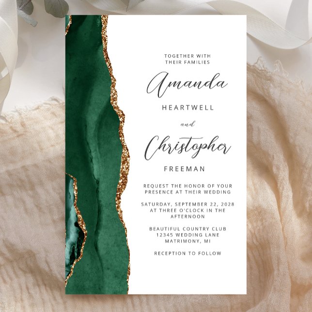 Budget Emerald Green Gold Agate Wedding (Creator Uploaded)