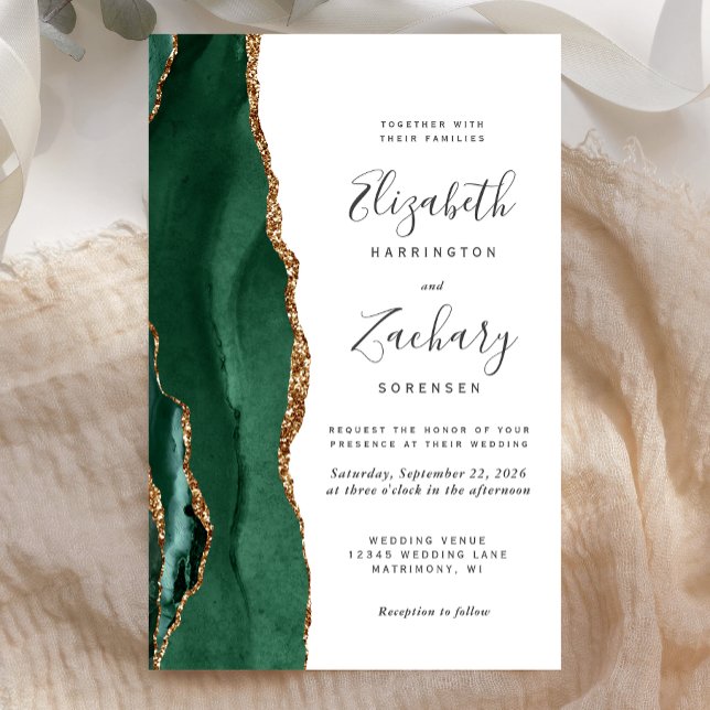 Budget Emerald Green Gold Agate Wedding (Creator Uploaded)