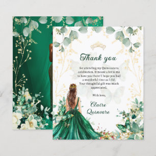 BUDGET Emerald Green Gold Floral Photo Quinceanera