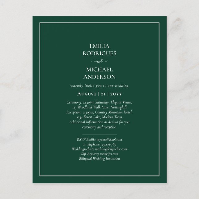 BUDGET Emerald Green Monochrome Text  Flyer (Front)
