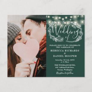 Budget Emerald Green Wedding Details Photo Invite