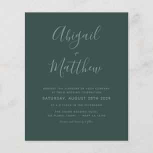 Budget Emerald Modern Photo Wedding Invitation   F Flyer