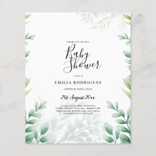 BUDGET Eucalyptus BABY SHOWER  QR CODE INVITE  Flyer