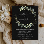 Budget Eucalyptus Black Wedding Invitation<br><div class="desc">Budget Black Eucalyptus Greenery Succulent Botanical Watercolor Spring Emerald Green Wedding Invitations on White background - includes beautiful and elegant script typography with modern botanical leaves and greenery for the special Wedding day celebration.</div>