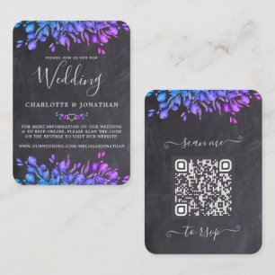 Budget Eucalyptus Botanical Slate QR Code Wedding Card