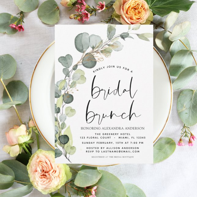 Budget Eucalyptus Bridal Brunch Shower Invitation (Creator Uploaded)