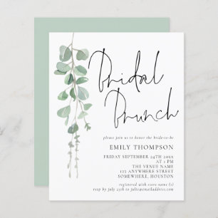 Budget Eucalyptus Bridal Shower Brunch Invite