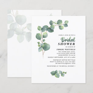 Budget Eucalyptus Bridal Shower Green Invitation