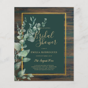 BUDGET Eucalyptus BRIDAL SHOWER Greenery Gold Flye Flyer