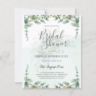 BUDGET Eucalyptus BRIDAL SHOWER Greenery Gold QR C