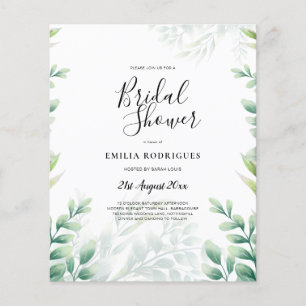 BUDGET Eucalyptus BRIDAL SHOWER Greenery Gold QR C Flyer