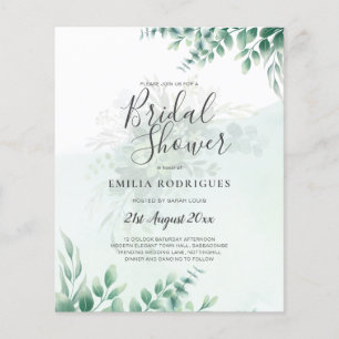 BUDGET Eucalyptus BRIDAL SHOWER Greenery Gold QR C Flyer