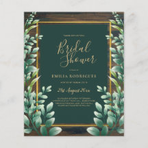 BUDGET Eucalyptus BRIDAL SHOWER Greenery Gold QR F