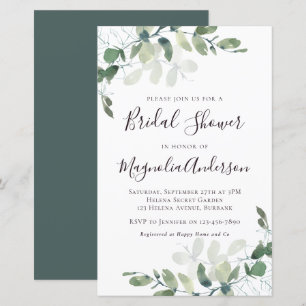Budget Eucalyptus Bridal Shower Invitation