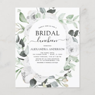 Budget Eucalyptus Bridal Shower Luncheon Floral Flyer